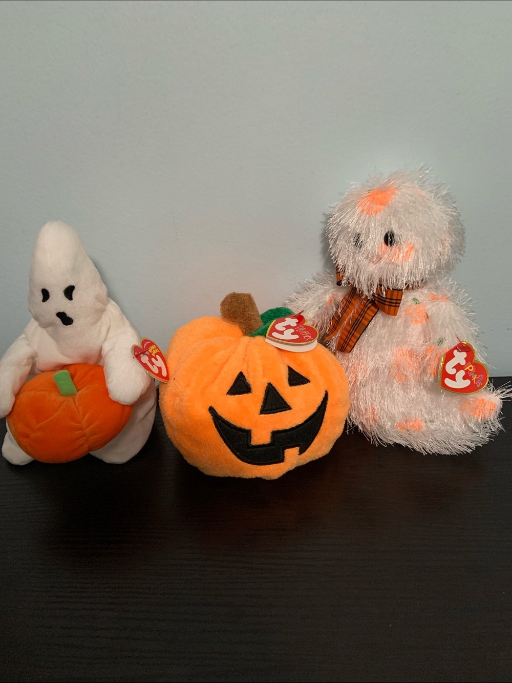 Ghost and Pumpkin Ty Beanie Halloween Bundle
